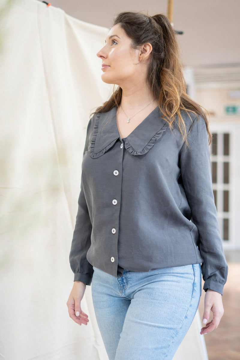 Frill Statement Collar Shirt - Onesta UK - #ethical_Clothes#
