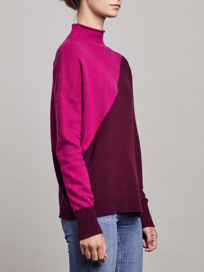 Chloe Jumper - Merlot/Dark Pink