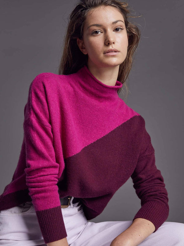 Chloe Jumper - Merlot/Dark Pink