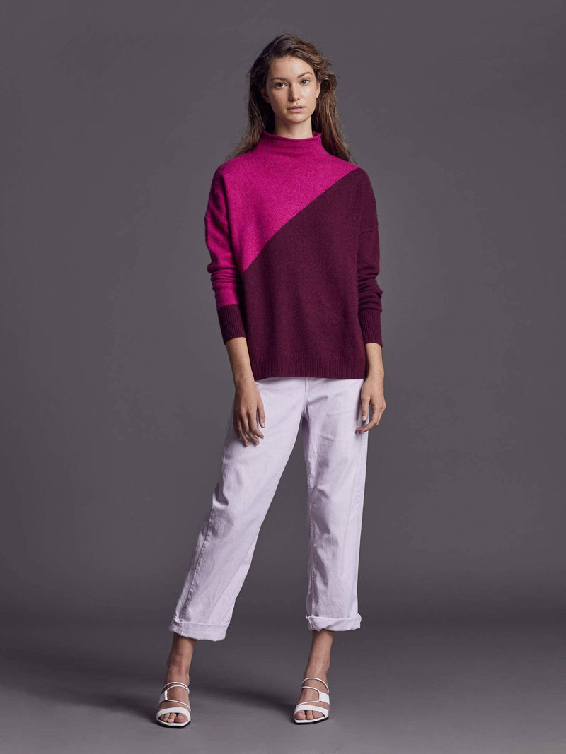 Chloe Jumper - Merlot/Dark Pink