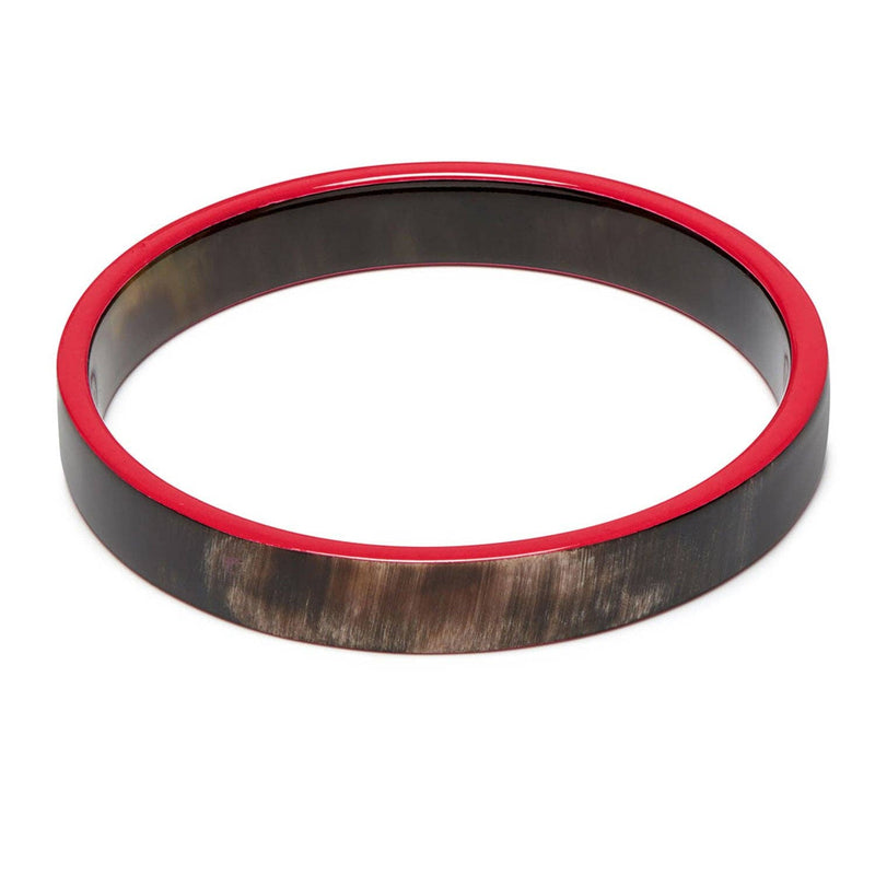 Slim Red and Black Natural Bangle