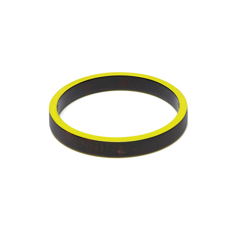 Slim Chartreuse green and Black  Bangle