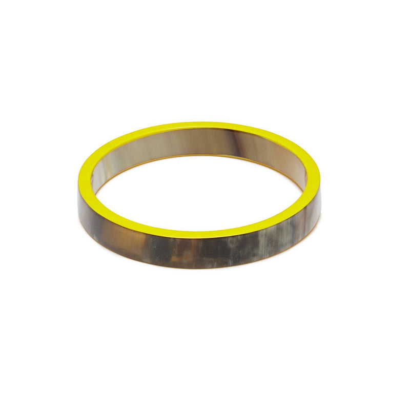 Slim yellow and brown Natural Bangle