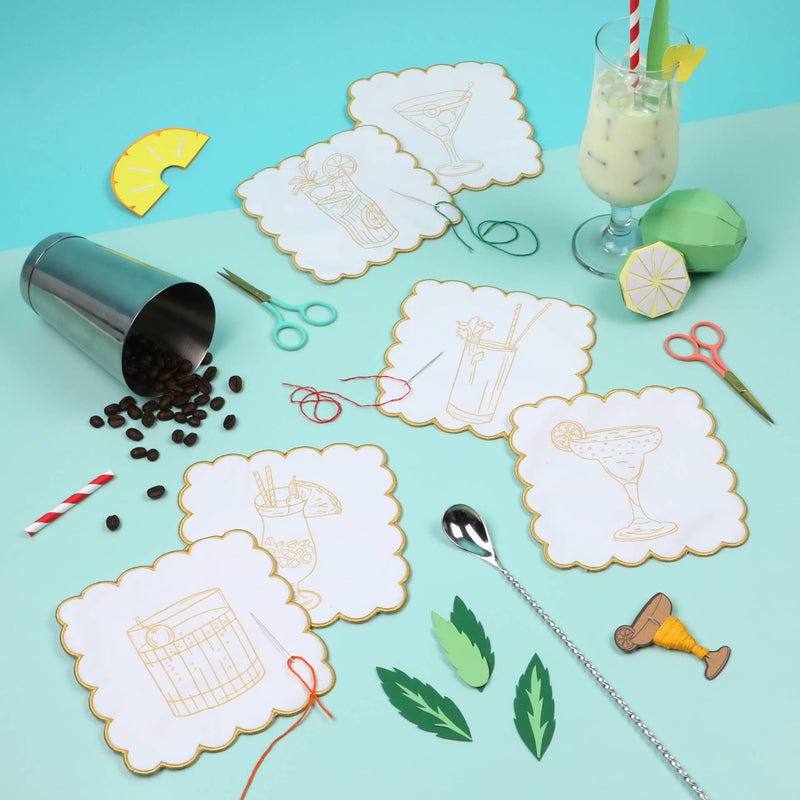 Stitch Your Cocktail Napkins - Cocktail Embroidery Kit
