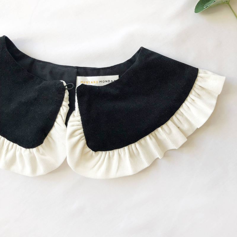 Black & White Corduroy Detachable Collar: Regular