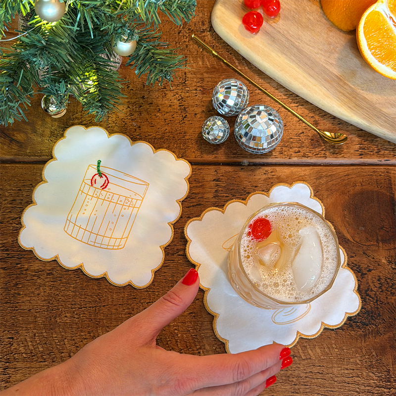 Stitch Your Cocktail Napkins - Cocktail Embroidery Kit