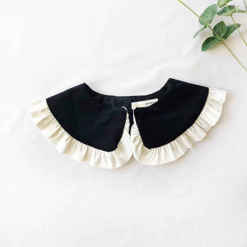 Black & White Corduroy Detachable Collar: Regular