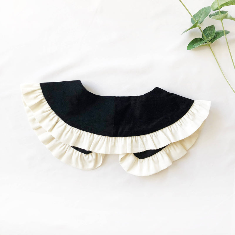 Black & White Corduroy Detachable Collar: Regular