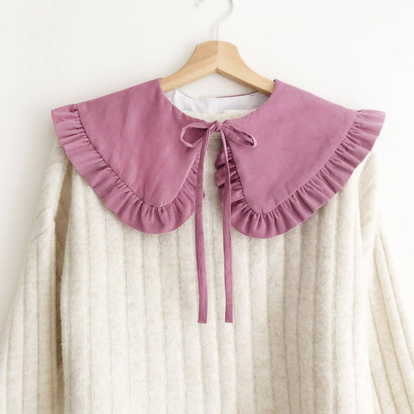 Dusty Pink Corduroy Detachable Collar, Oversize Collar: Regular