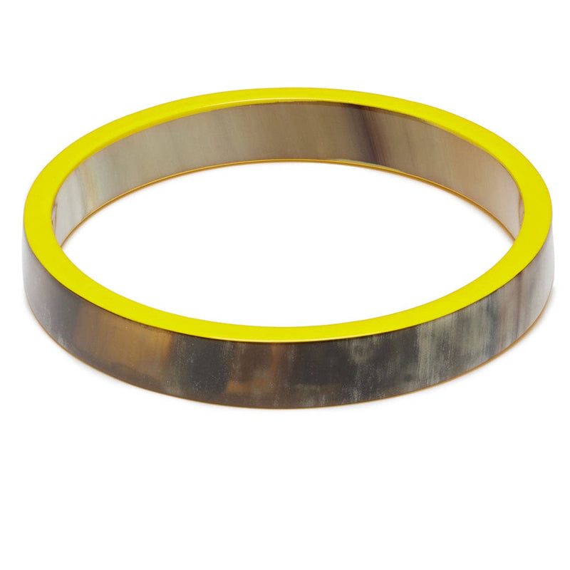 Slim yellow and brown Natural Bangle