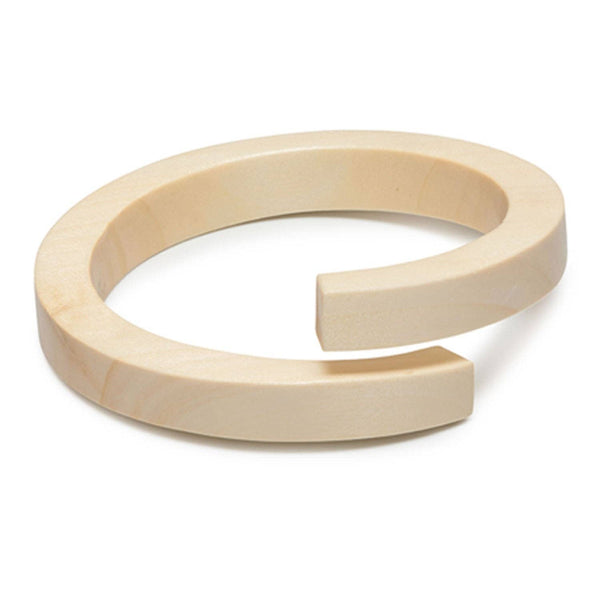 White wood wrap over bangle: M