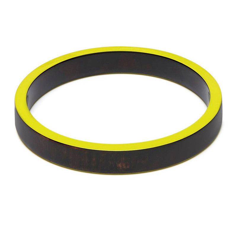 Slim Chartreuse green and Black  Bangle