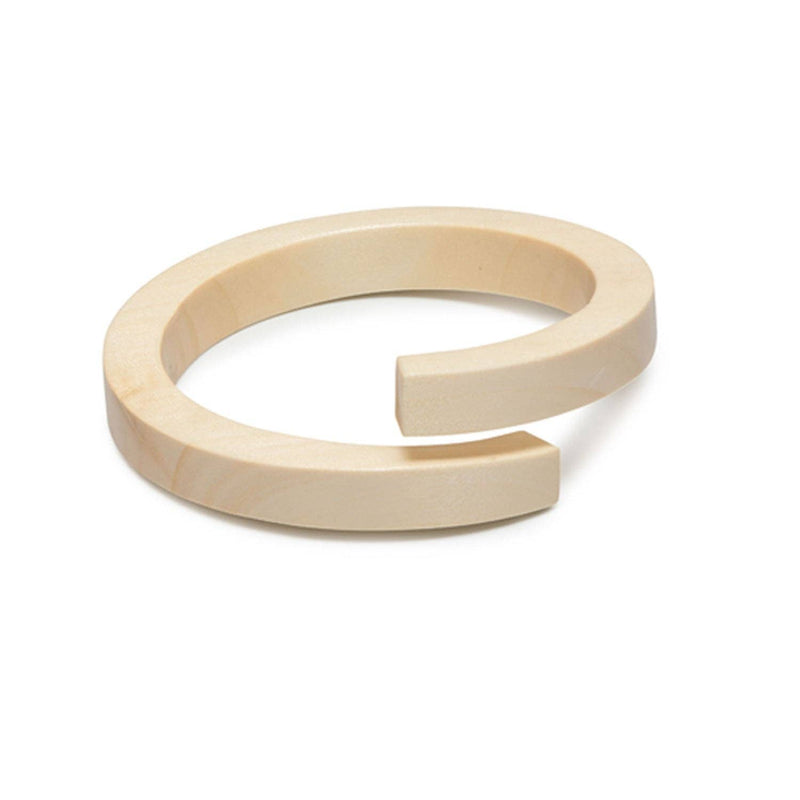 White wood wrap over bangle: M