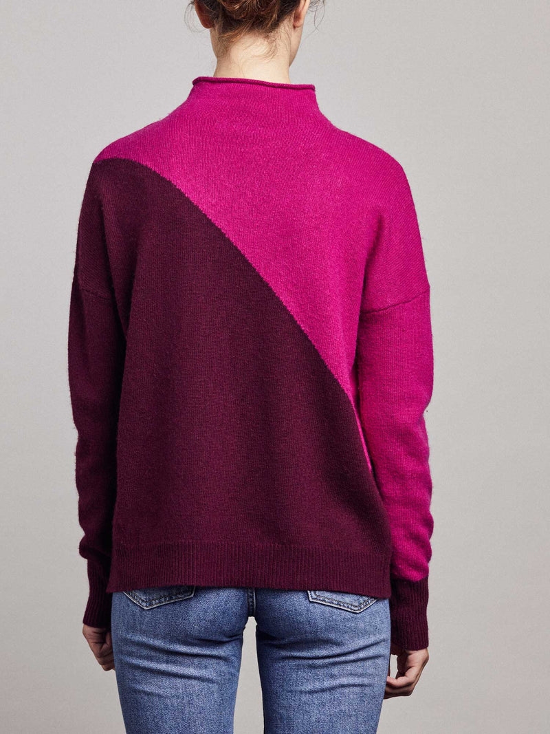 Chloe Jumper - Merlot/Dark Pink