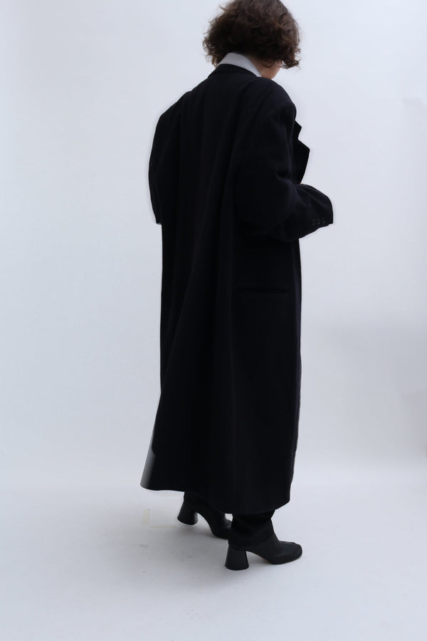 VINTAGE NAVY WOOL OVERCOAT