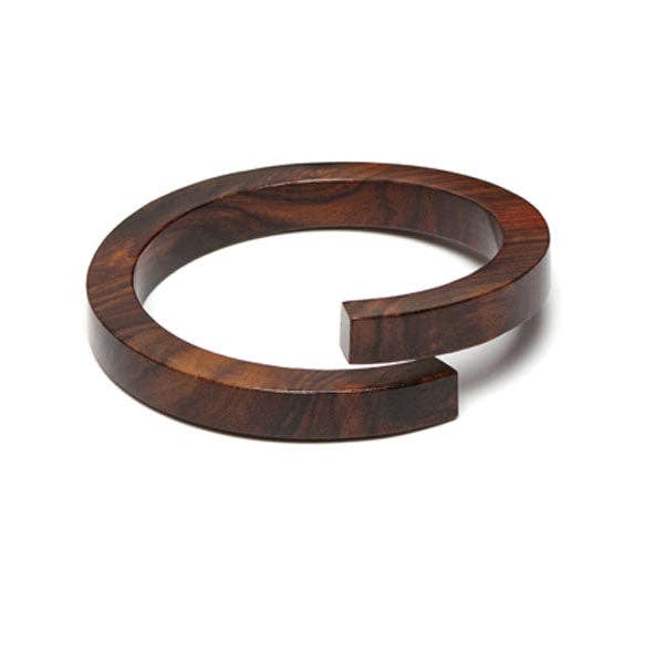 Brown wood wrap over bangle: S