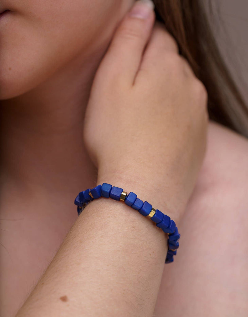 Friendship Tagua Bracelet: Blue