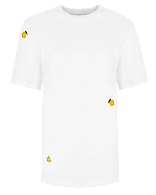 Lemon Embroidered Organic Cotton T-Shirt: S