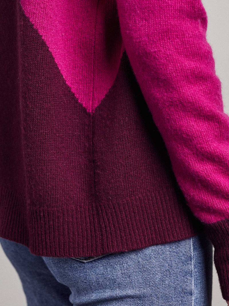 Chloe Jumper - Merlot/Dark Pink