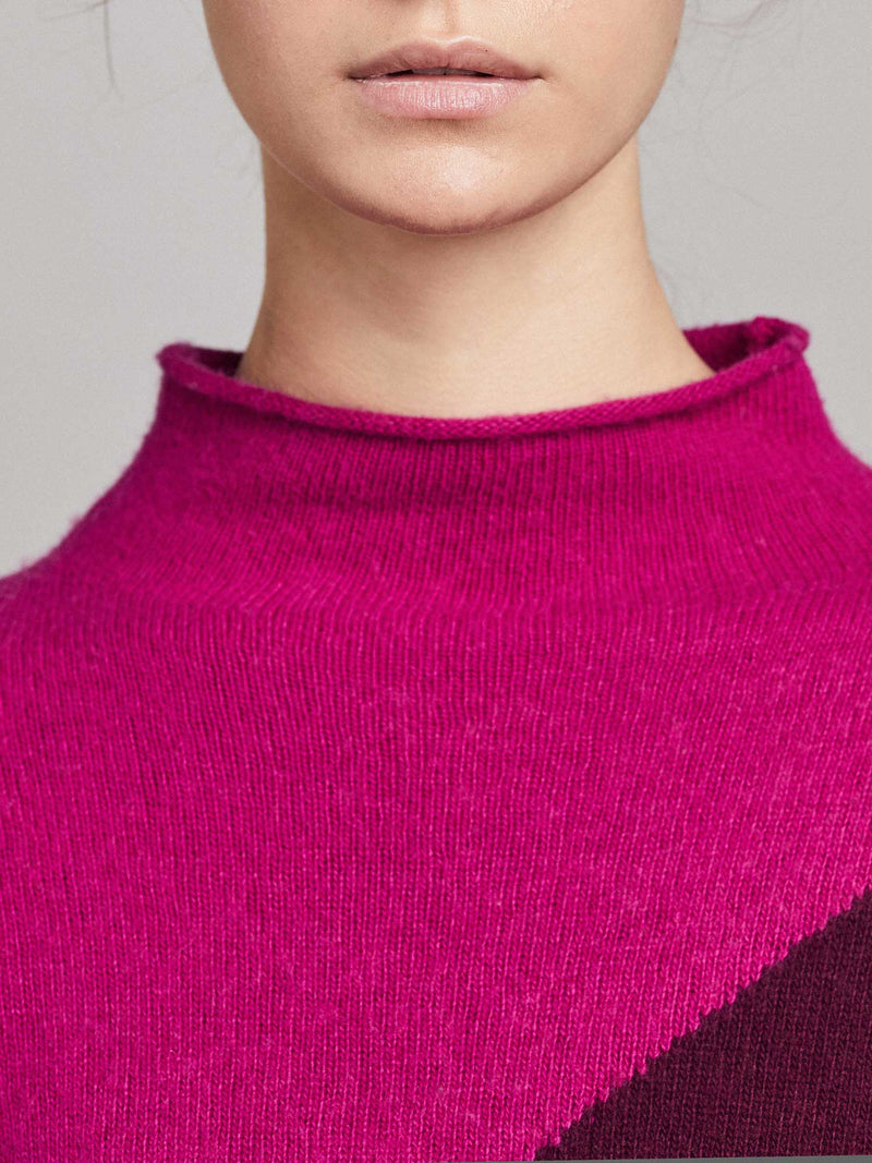 Chloe Jumper - Merlot/Dark Pink