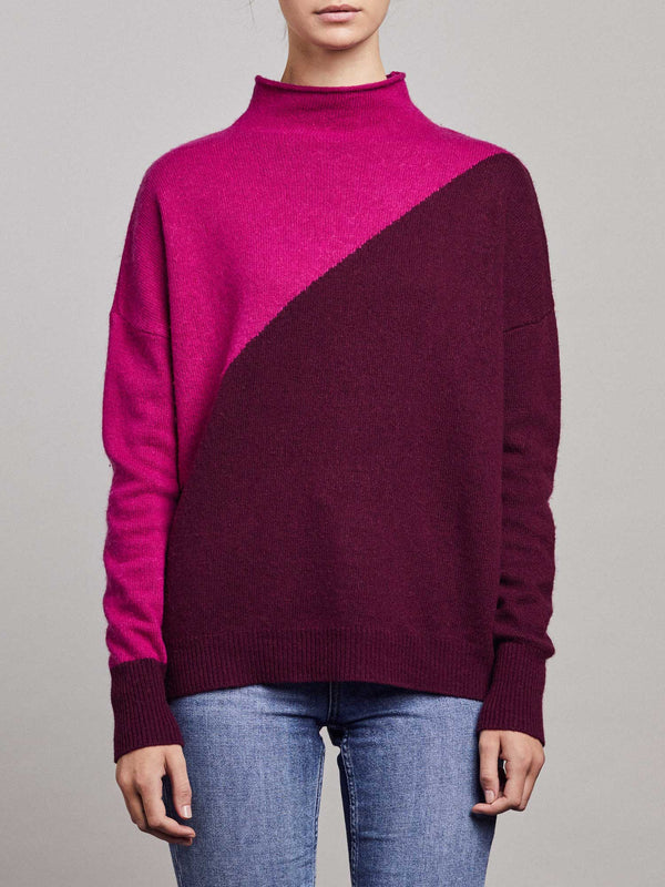 Chloe Jumper - Merlot/Dark Pink