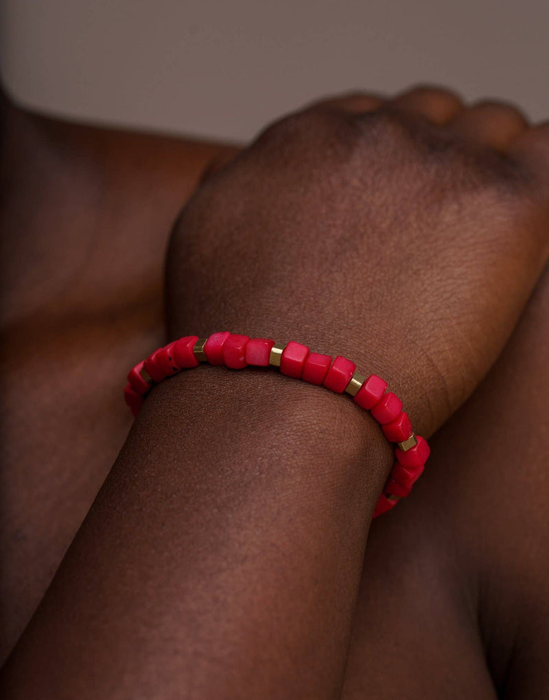 Friendship Tagua Bracelet: Pink