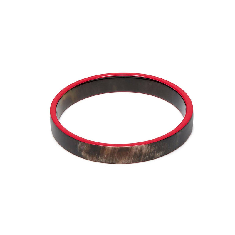 Slim Red and Black Natural Bangle