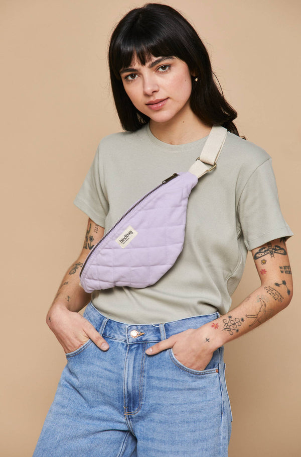 Olivia quilted waist bag Lilac