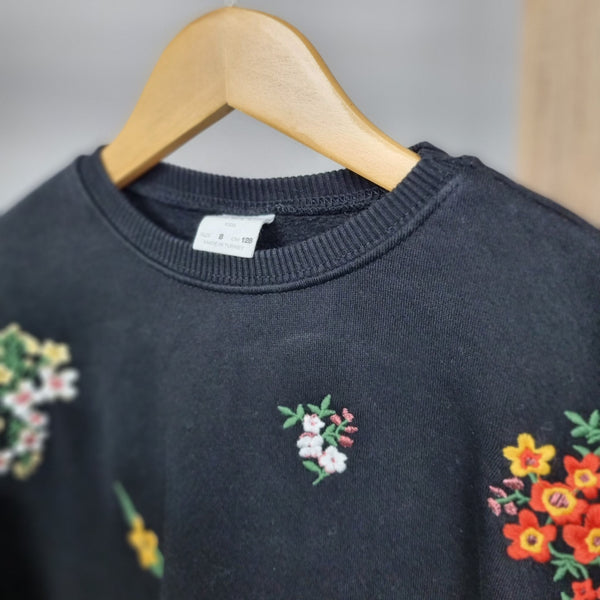 Embroidered Floral Sweatshirt