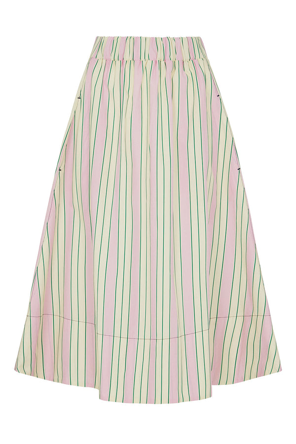 Niki Elasticated Waist Skirt Pink Stripe