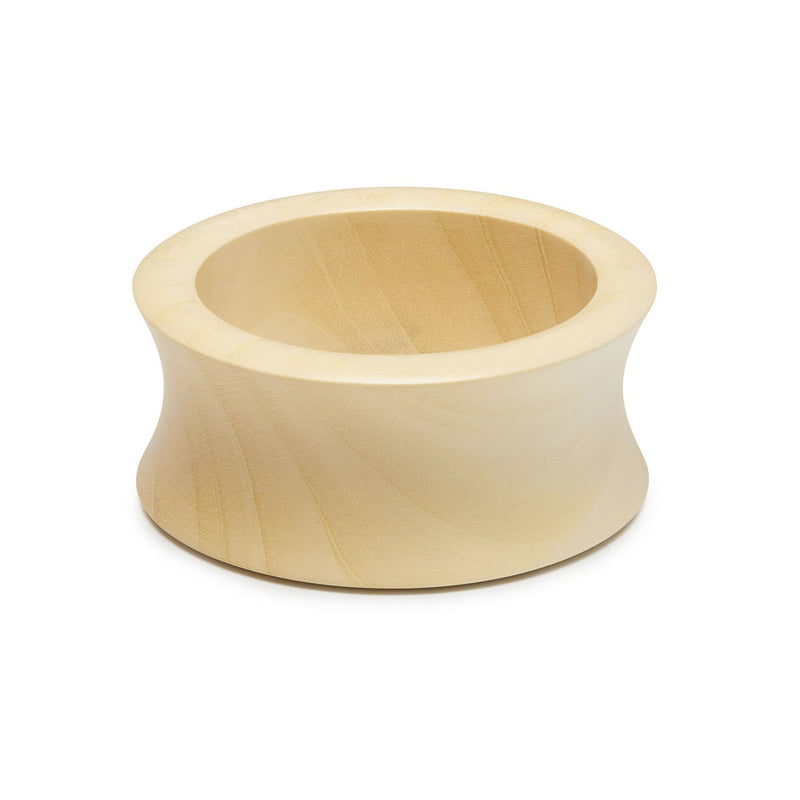 Wide Concave white wood bangle: Medium