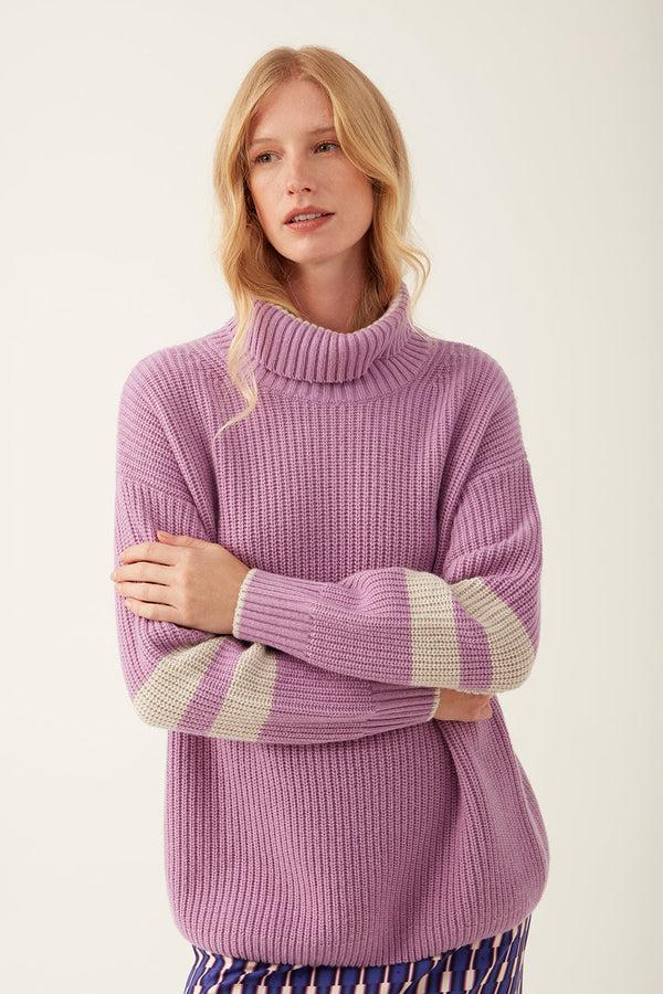 Avery Roll Neck Jumper Lilac