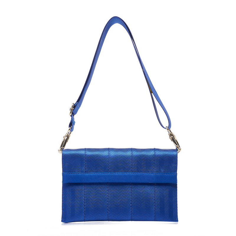 Blue Bom Bom Clutch Bag