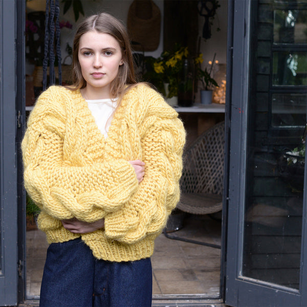 Hand Knitted Chunky Bomber | Rich Camomile