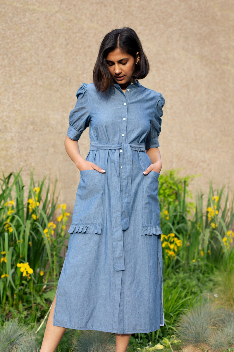 denim dress japanese Heidi Japanese Eco Denim Dress M/L / Ivory
