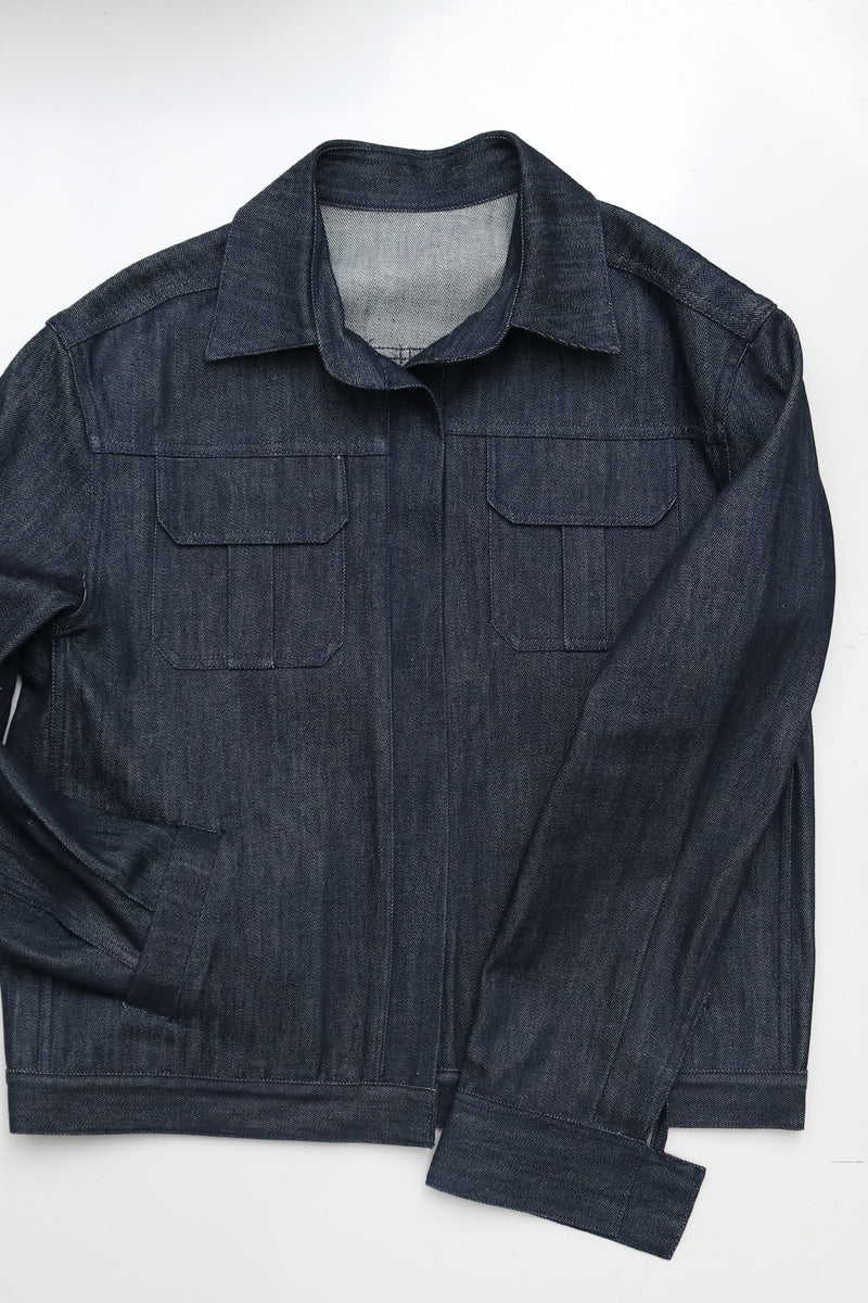 Unisex Designer Sample Oversized Raw Denim Jacket