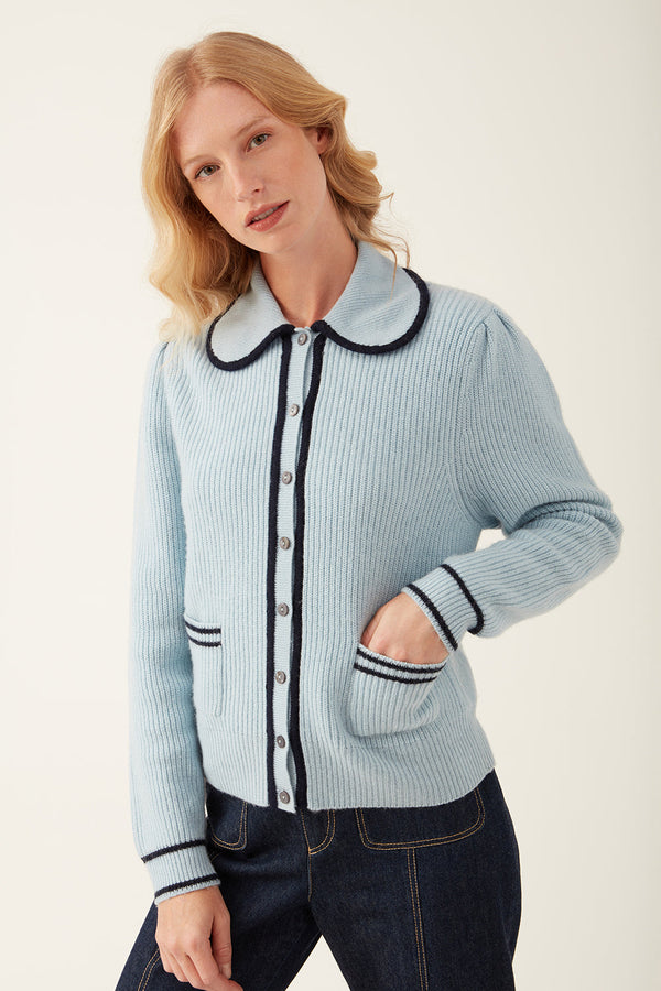 Cashmere Mix Cardigan with Collar