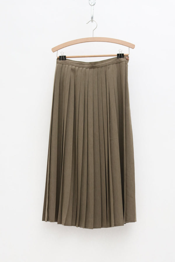 Vintage Sage Pleated Skirt