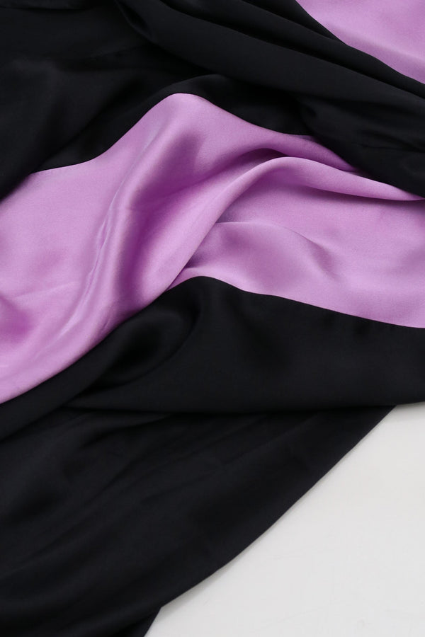 Silk Purple & Black Midi Dress