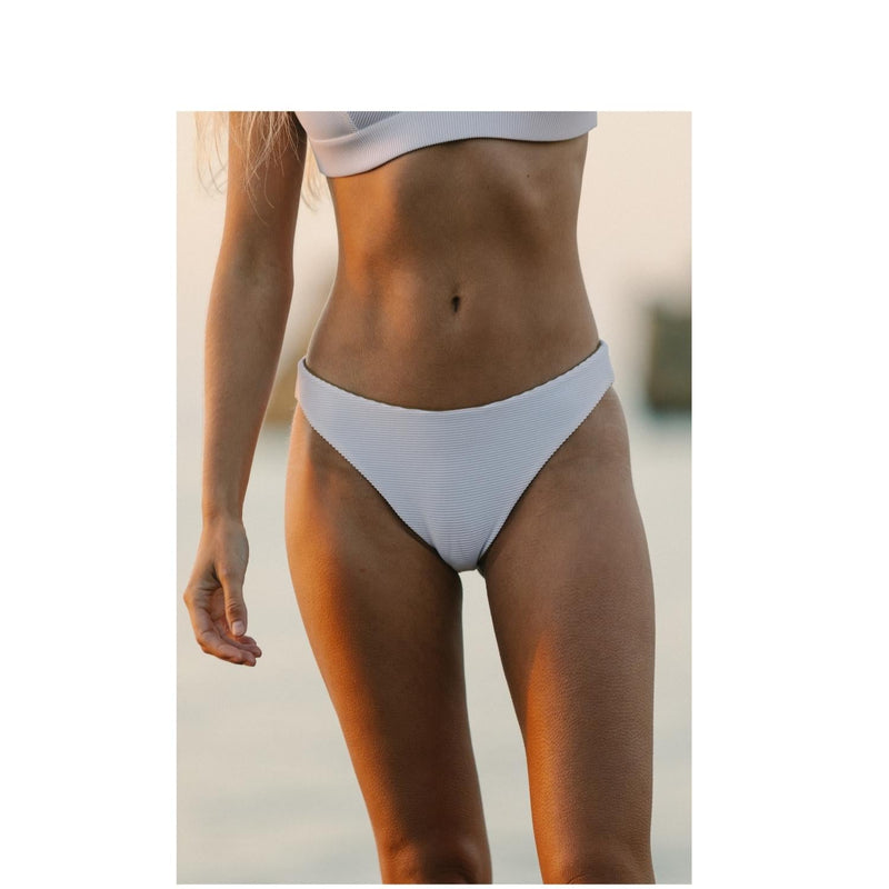 The 'Noemi' Reversible Bikini Brief in White Seagrass