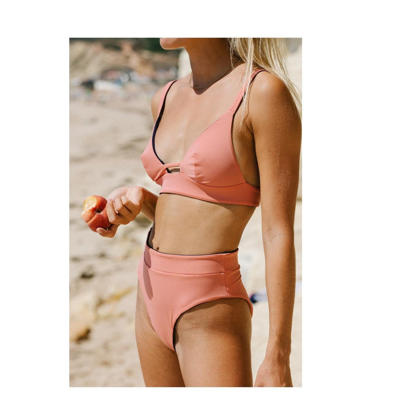 The 'Oriane' Reversible Bikini Brief in Azura Rose