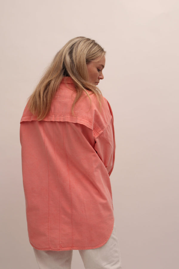 VINTAGE COTTON CORAL OVERSHIRT