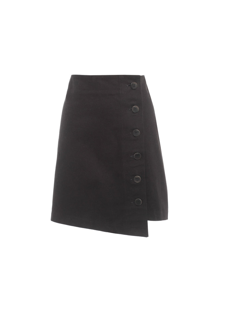 Charcoal Asymmetric Organic Cotton Skirt - Onesta UK - #ethical_Clothes#