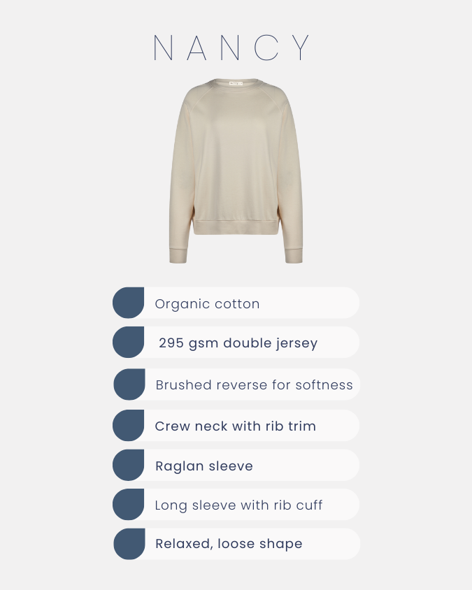 style guide for Nancy sweatshirt