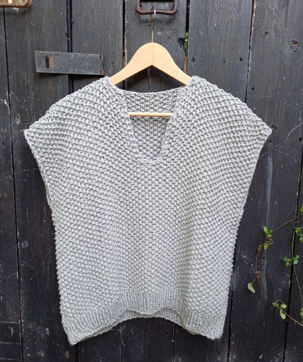 Yield hand knitted Vest | Pewter